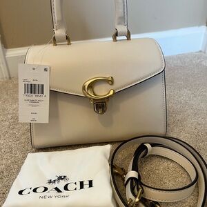 New- Coach Sammy 21 Chalk Top Handle Bag with Gold C-Clasp
